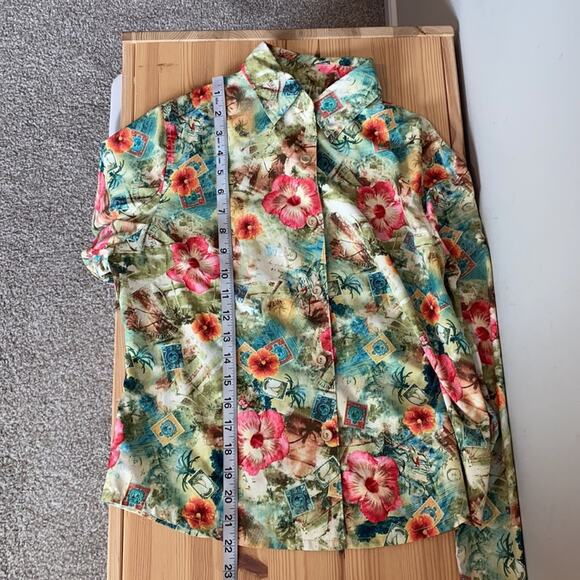 Coolibar Tropical Floral Button front shirt XS - Picture 7 of 7